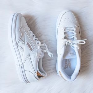 Reebok Club C Gold & White Sneakers, 7.5